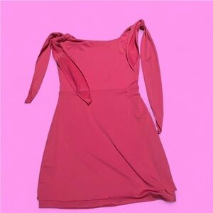 SHEIN Short pink dress with tie-strap
